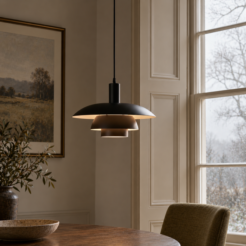 Layered metal pendant light – gallery photograph 07
