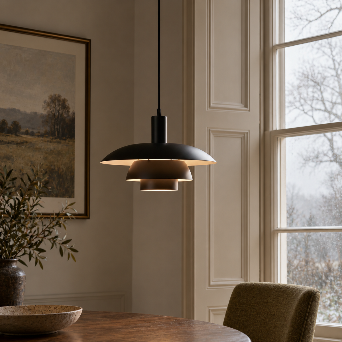 Layered metal pendant light – gallery photograph 07