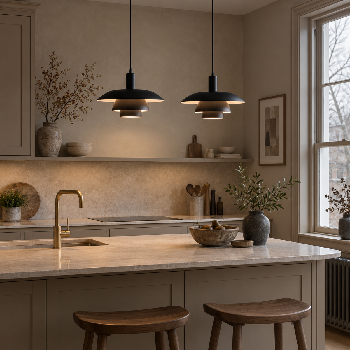 Layered metal pendant light – gallery photograph 09