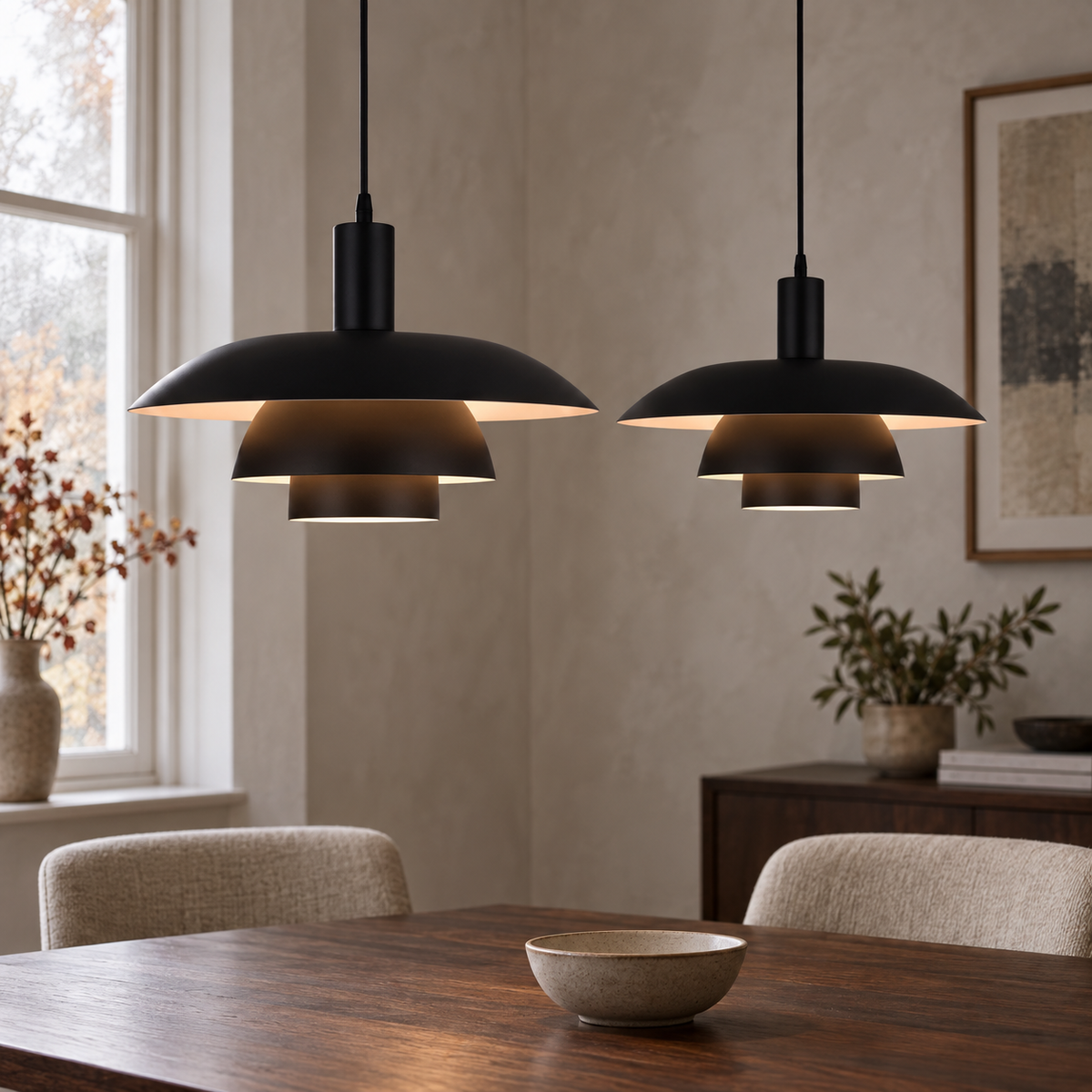 Layered metal pendant light – gallery photograph 10