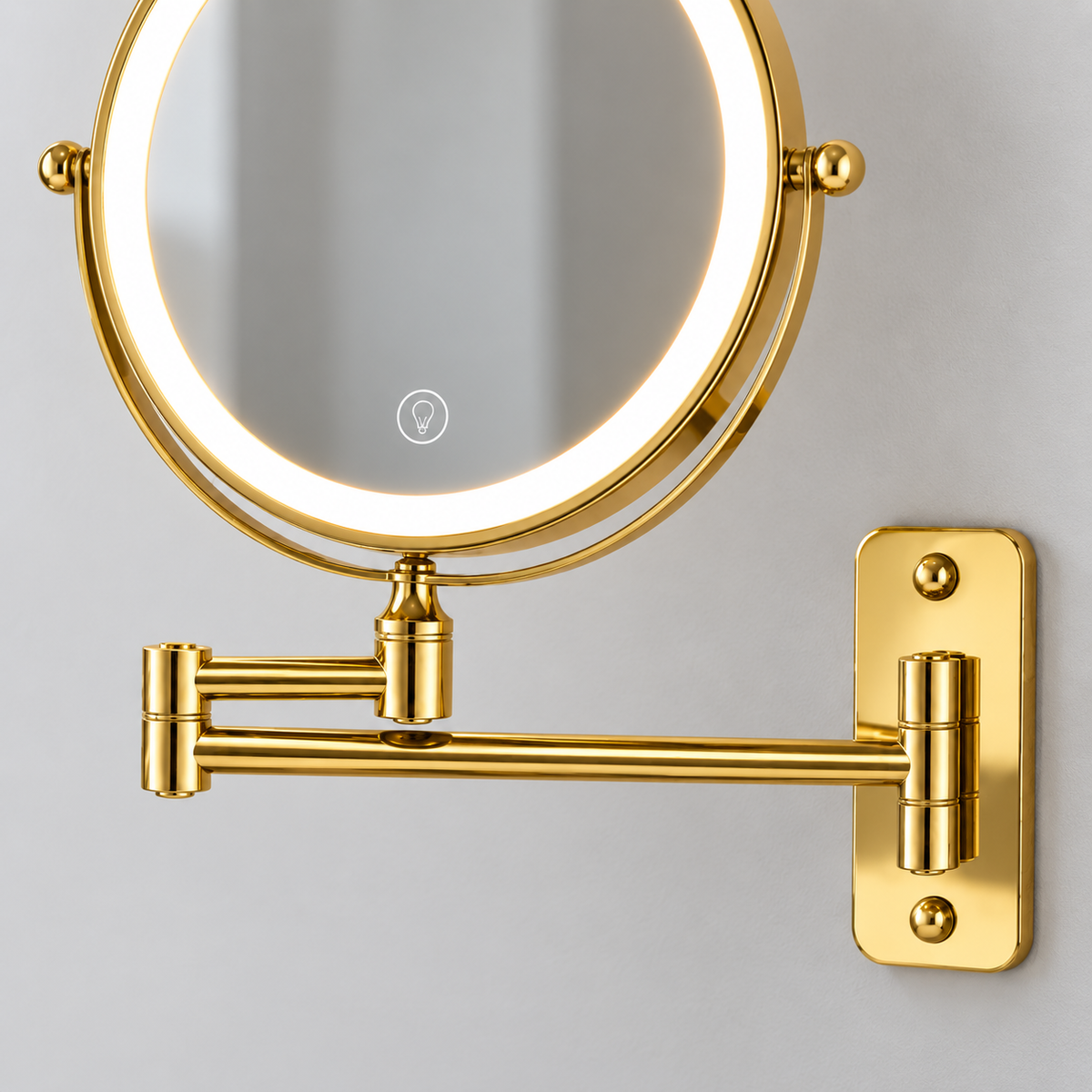 Gold LED wall mirror photograph 08
