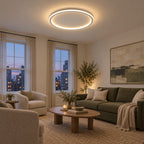 03 · Round flush ceiling light, white frame, warm-white light