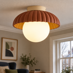 Brown semi-flush scalloped ceiling light, photo 03