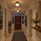 Green semi-flush scalloped ceiling light, photo 07