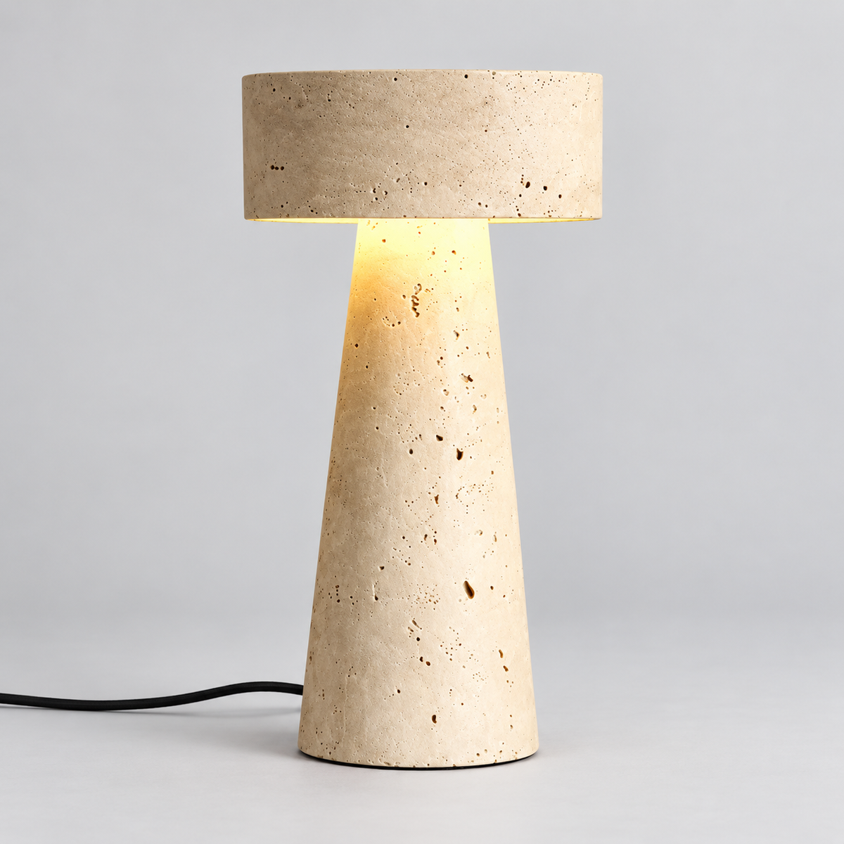 Original stone drum table lamp photograph extra-01