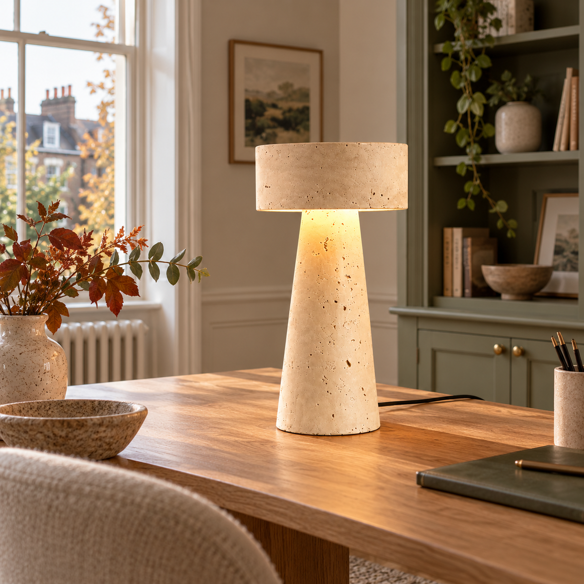 Original stone drum table lamp photograph gallery-05