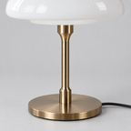 Table lamp with domed glass shade — stem and base detail