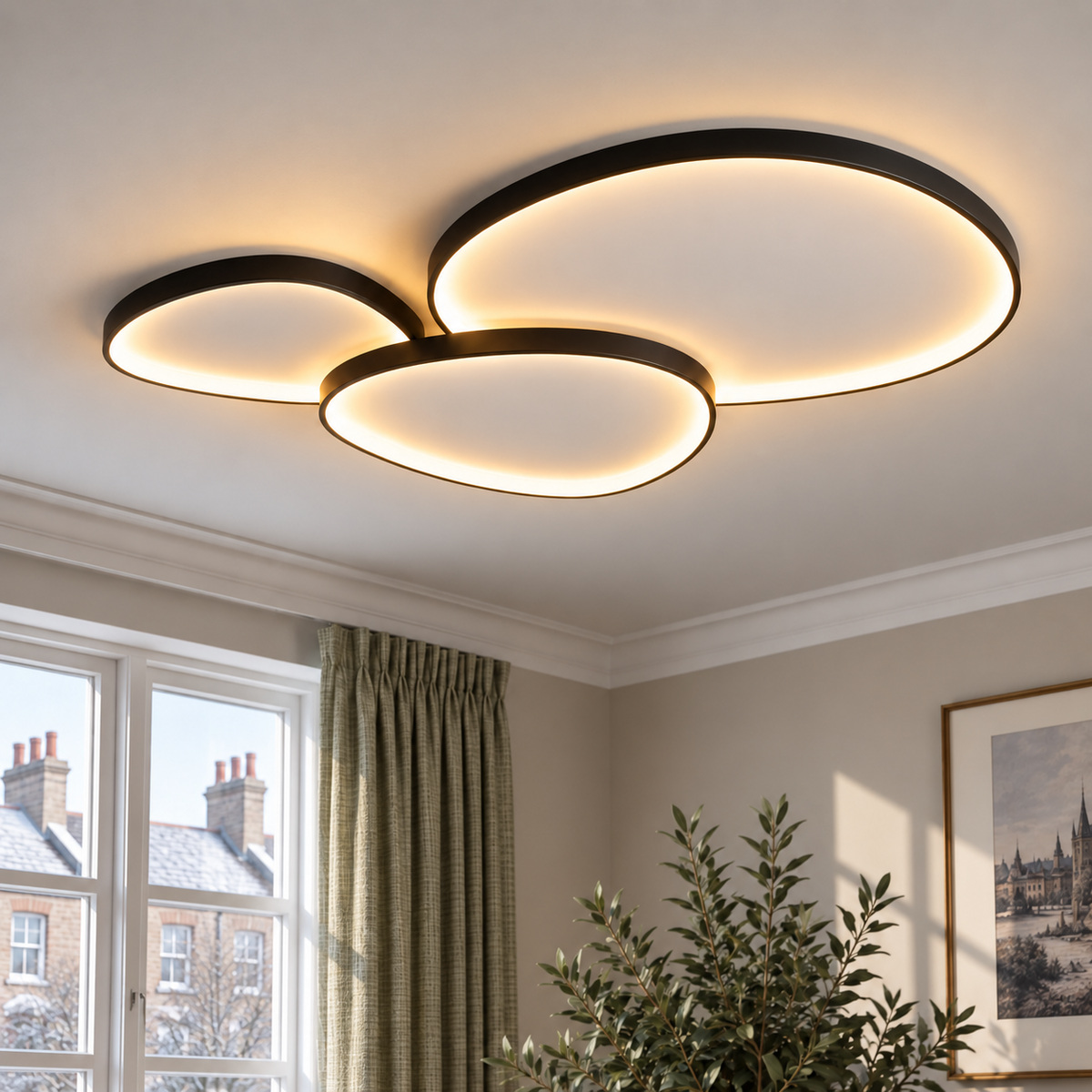 Black three-disc ceilinglight photograph 02