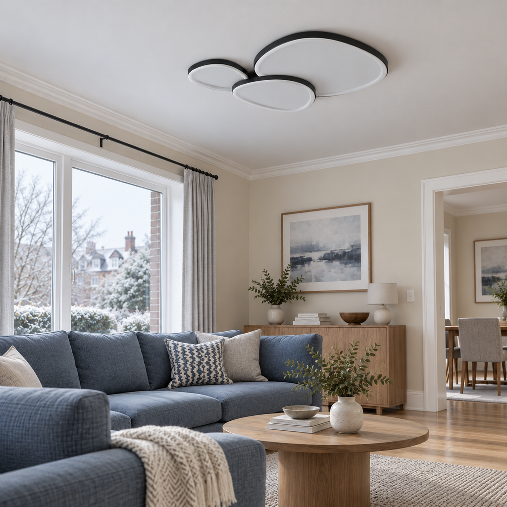 Black three-disc ceilinglight photograph 05