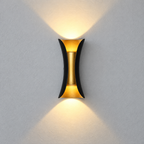 Black and Gold wall light with curved metal body