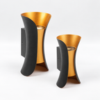 Black and Gold wall light with curved metal body