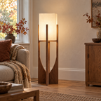 Original wooden frame and fabric shade lamp photograph gallery-01