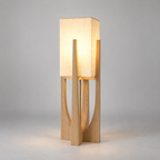 Original wooden frame and fabric shade lamp photograph gallery-10