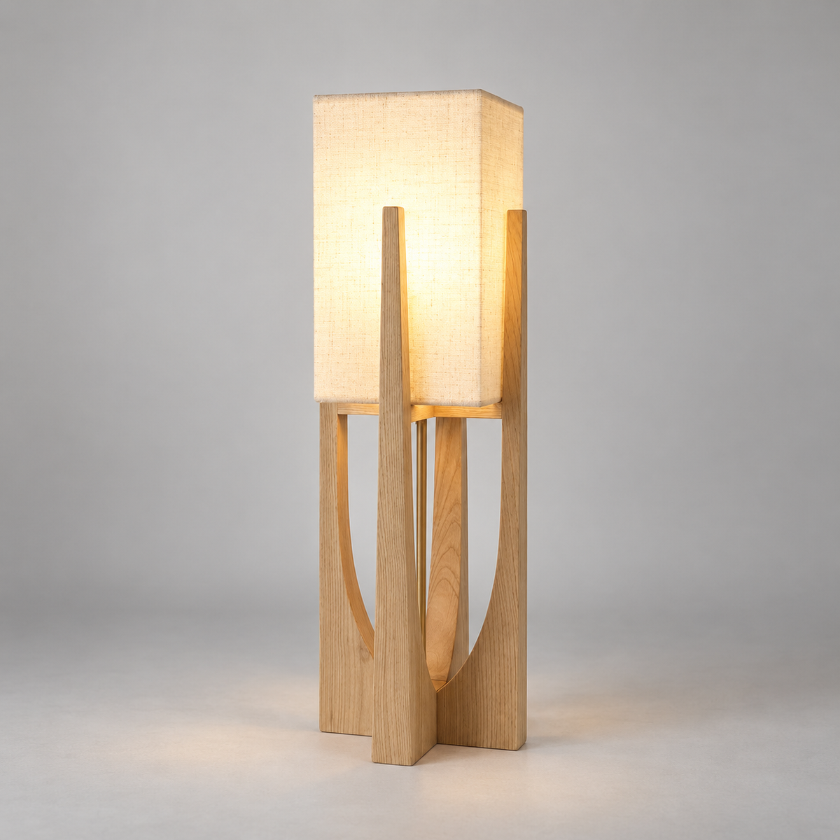 Original wooden frame and fabric shade lamp photograph gallery-10
