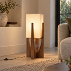 Original wooden frame and fabric shade lamp photograph gallery-12